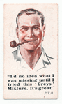 'Greys' smoking mixture. (Man with a smoking pipe.)