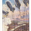 Representation of balloon barrage for defence of London.