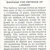 Representation of balloon barrage for defence of London.