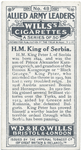 H. M. King of Serbia.