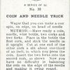 Coin and needle trick.