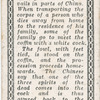Ancient Chinese. [Transporting the corp of a person who dies away from home to the residence of his family].