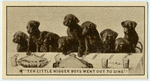 Ten puppies went out to dine