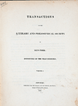 Transactions of the Literary and Philosophical Society of New-York ...