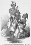 A priestess presenting an idol to a worshipper. See p.187