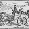 Family of ten riding in a ox cart