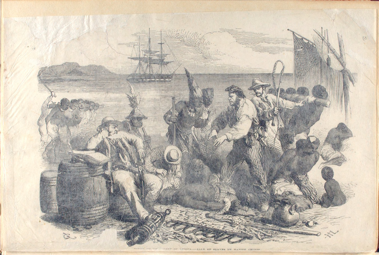 Scene on the coast of Africa. Sale of slaves by native chiefs - NYPL ...