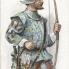 Arms and Armour. An archer. 1580. Time of Drake's Voyages.