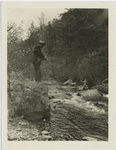 Maj. Welch, one of the the fire commissioners who selected the Shen. Nat. [Shenandoah National] Park, and Great Smokies areas, tries his luck for a trout.