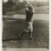 Bobby Jones at the finish of his drive. He hits the ball with terrific force, but he never finishes off balance. His long and accurate driving helped him to win the amateur championship.