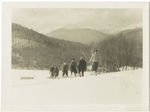 A.M.C. in the Glen, Feb. 1929, Mt. Adams in the distance.