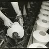 Close-up of hands of 'winder operator' in a N.C. cotton mill, showing how broken threads are tied more rapidly than by hand