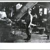 Carrying-in boy in a glass works