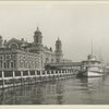Immigrant Station, Ellis Island, with ferry docked at adjacent pier.