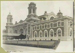A view of the front facade, Immigration Station, Ellis Island.
