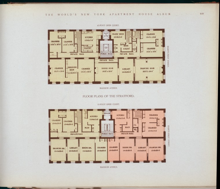 Floor plans of The Stratford. NYPL Digital Collections