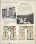 Renault Court, 207-211 Cathedral Parkway (West 110th Street); Plan of first floor; Plan of upper floors; View of Central Park from Renault Court.