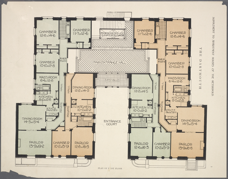 The Dartmouth. Plan of first floor NYPL Digital Collections