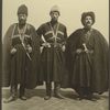Three horsemen (performers) from the Guria region of western Georgia