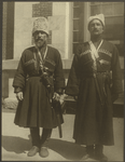 Two horsemen (performers) from the Guria region of western Georgia