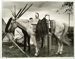 Indian pony, squaw saddle, Pendleton, Oregon, Round Up, 1925.