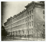 Terrace Row, Chicago, fashionable residences on Michigan Ave. before the fire. Some of the most prominent Chicago families lived here.