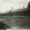 N.Y. State Reformatory, regiment doing setting up excercises, note guns at right of each inmate.