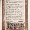 Gold uncial text inside gold, purple and blue frame; decorated letters IN VIGI-, [f. 11r]
