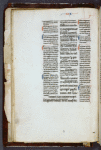 Page of text with catchword and quire signature