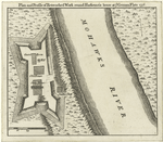 Plan and profile of retrenched work round Harkemeis house at ye. German Flats, 1756.