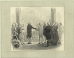 Washington swearing the oath of office