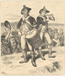 Robert Steele, of Dedham (drummer) and Parks, of Cambridge (fife), playing ""Yankee Doodle"" on the fortifications of Breed's Hill, on the morning of June 17th 1775"