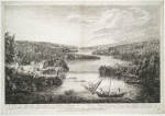 A view of Miramichi, a French settlement in the Gulf of St. Lawrence, destroyed by Brigadier Murray.