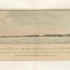 A view of the highland of Neversunk, N.W. by W....with the light house on Sandy Hook, N.W.