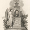 Allegorical figure with a bust of Washington.