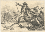 The shooting of Major Pitcairn (who had shed the first blood at Lexington) by the colored soldier Salem.