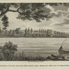 View of East River or Sound, taken from Riker's Island, with a distant view of the seat of Joshua Waddington Esq.