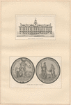 King's College, from an old print; Silver medal of King's College