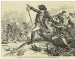 The shooting of Major Pitcairn (who had shed the first blood at Lexington) by the colored soldier Salem.
