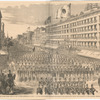 The Japanese in New York - View of the Splendid Procession Accompanying the Distinguished Visitors Approaching the Metropolitan Hotel.