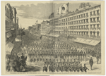 The Japanese in New York - View of the Splendid Procession Accompanying the Distinguished Visitors Approaching the Metropolitan Hotel.