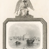 Allegorical border with view of an unidentified city.