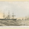 The Niagara, Valorous, Gorgon & Agamemnon laying the cable at mid-ocean.