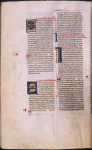 Large gold initials on pink and blue backgrounds, rubrics, blue and red initials with penwork, placemarkers etc.