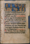 Opening of text, with large gold initials, small red and blue initials, and linefillers, including one in form of fish.