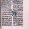 Initial showing rabbit playing harp; small initials with penwork, placemarkers
