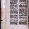 Page of text with rubrics, placemarkers, small initials, content note and catchword