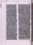 Page of text with vellum tab attached