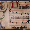 Back cover, with large initial, border design, and music