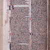 Opening page of psalms.  Many initials with elaborate penwork in borders